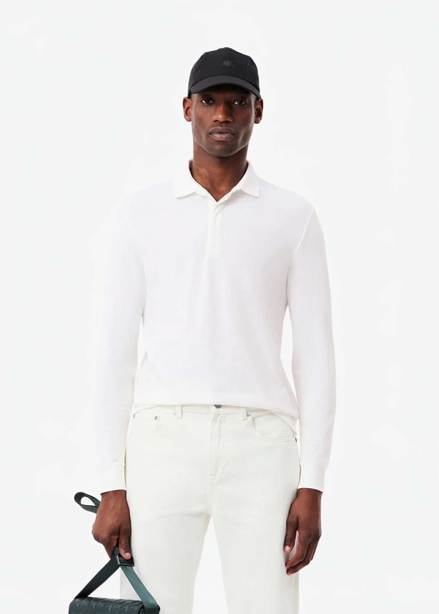 Polo Paris manches longues blanc