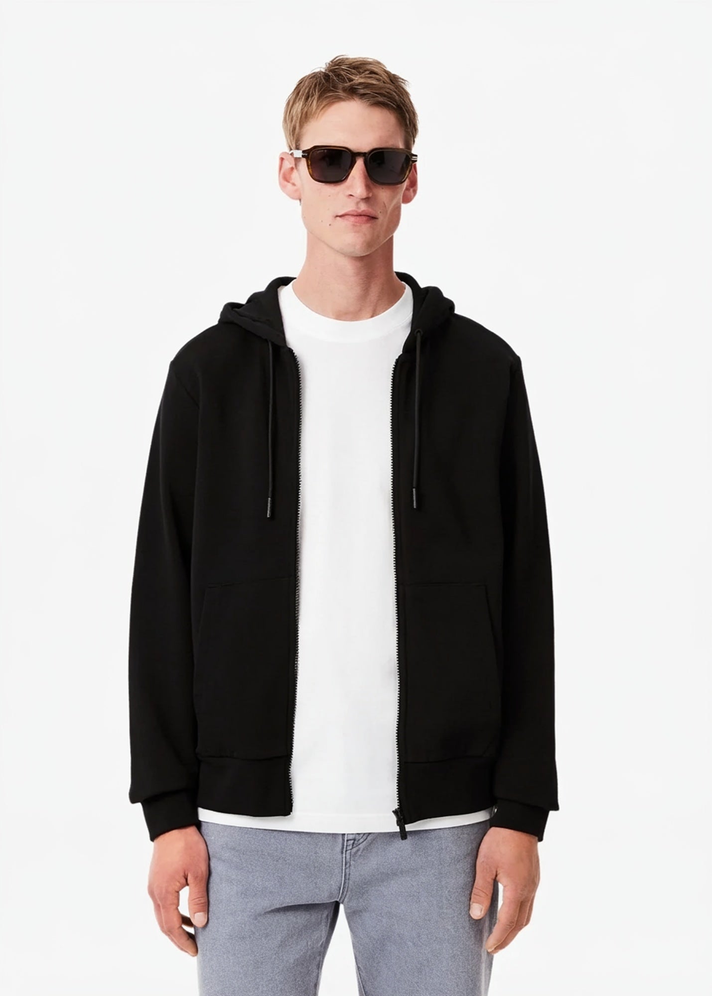 Sweat zippé à capuche noir
