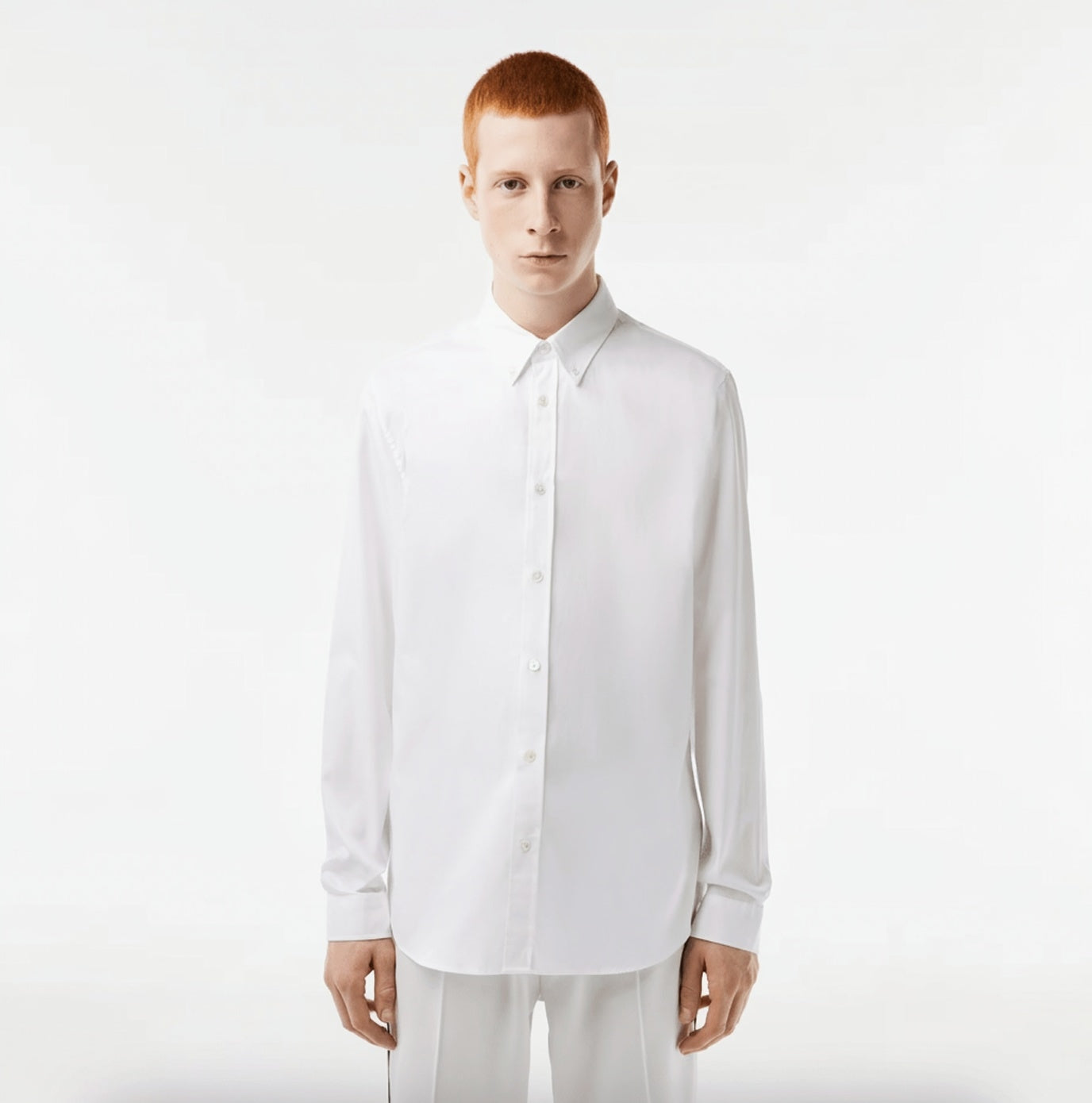 Chemise unie ajustée blanche