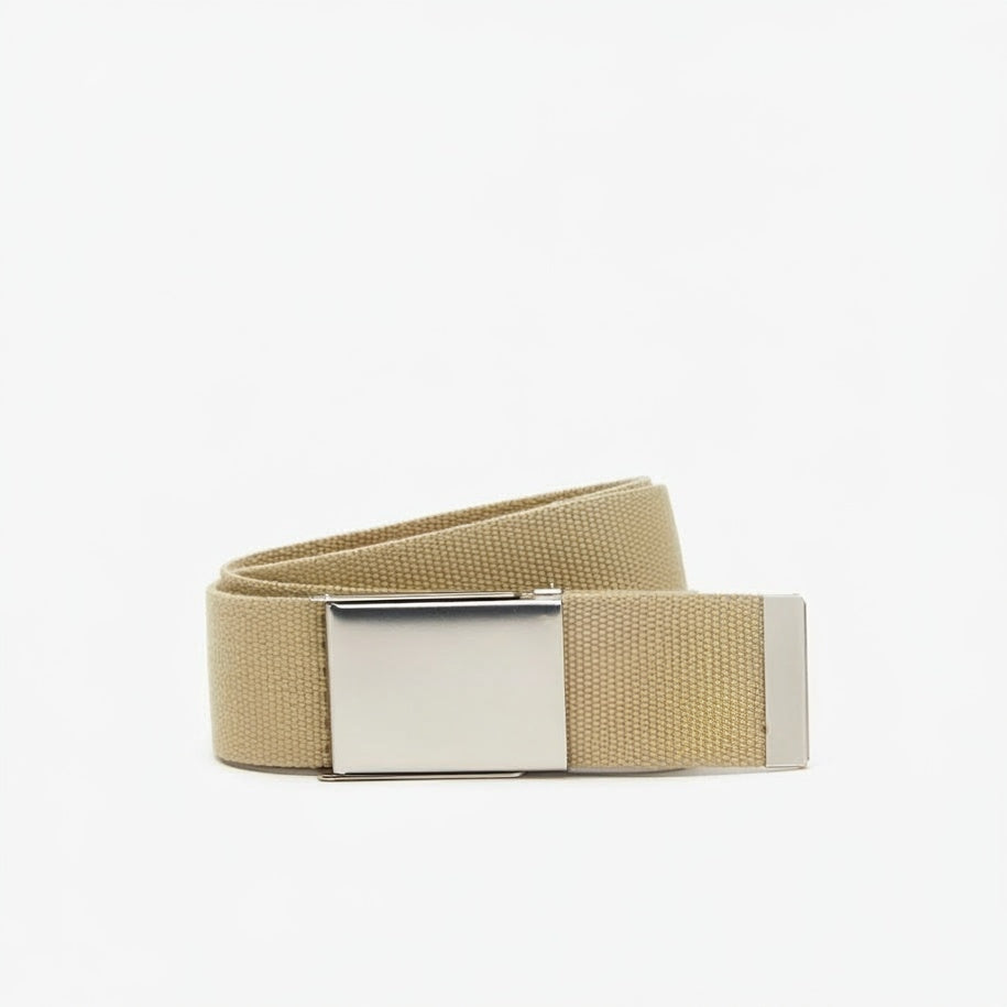 Ceinture ajustable sangle tissée beige