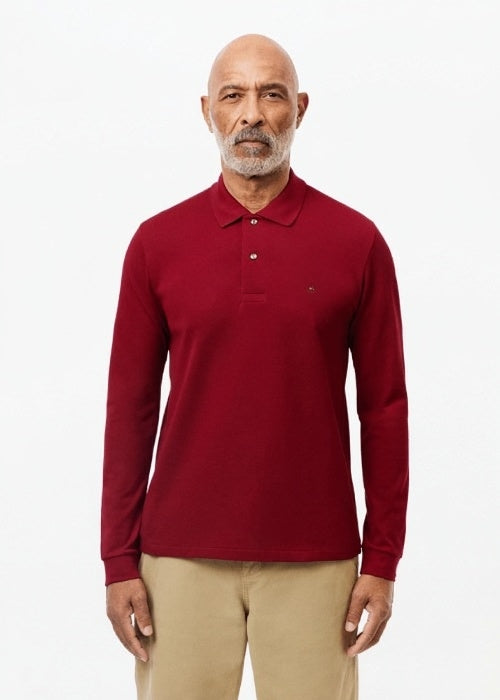 Polo manches longues bordeaux